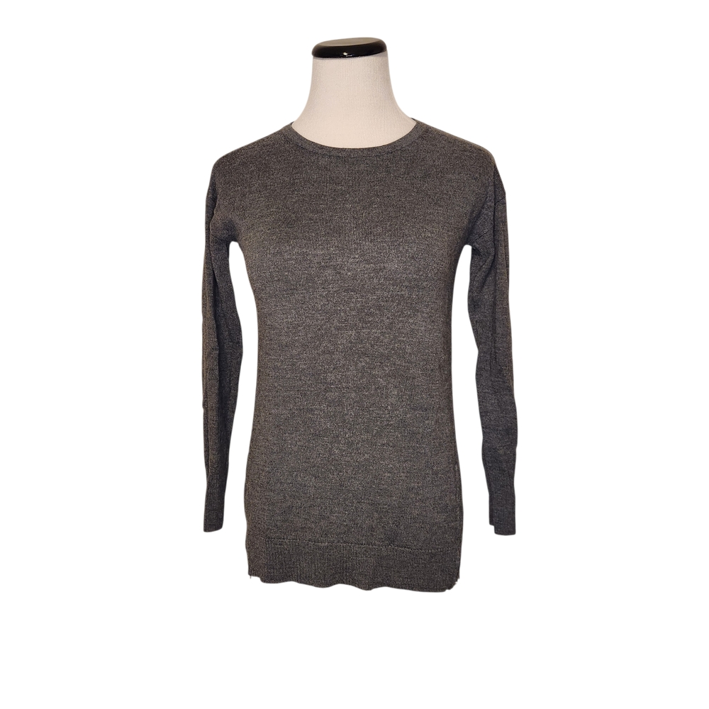 Talbots Gray Merino Wool Knit Sweater